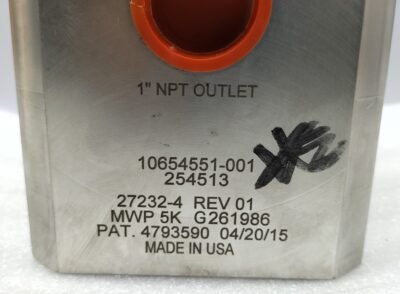 Gilmore Gvc 10654551-001 Check Valve 254513 27232-4 Rev 01 G261986 Mwp 5k 4793590 1”Npt Outlet